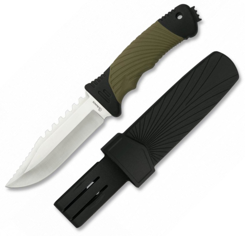 Albainox tactical knife with 11.2 cm serrated blade and ABS sheat...