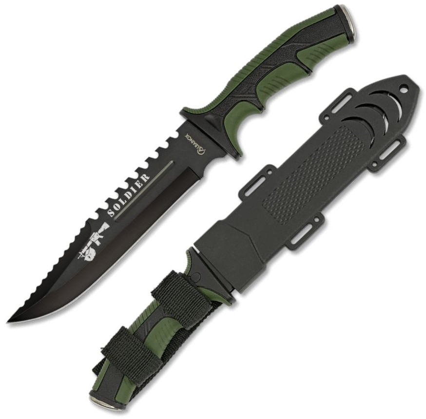 Coltello tattico Albainox Soldier verde con lama da 19 cm