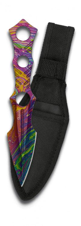 Cuchillo lanzador de Albainox con grabación en 3D de colores