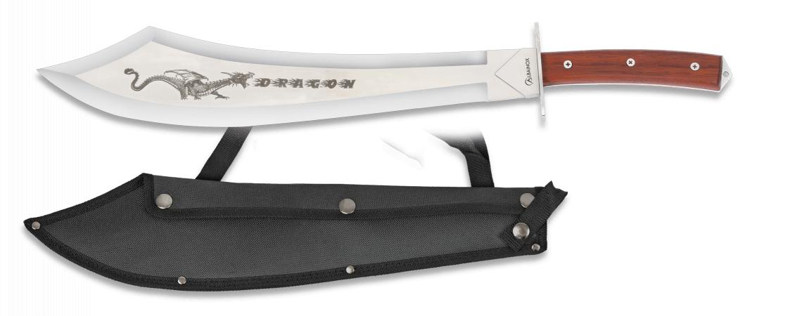 Machete enterizo con mango de madera y hoja de 40 cm Albainox Dra...