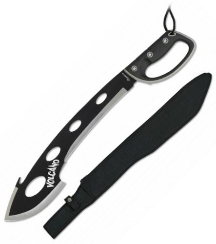 Volcano Machete com lâmina preta com skinner e ABS e cabo de borr...