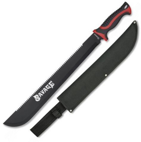Facão latino com lâmina preta de 45,7 cm com serra e ABS e cabo d...