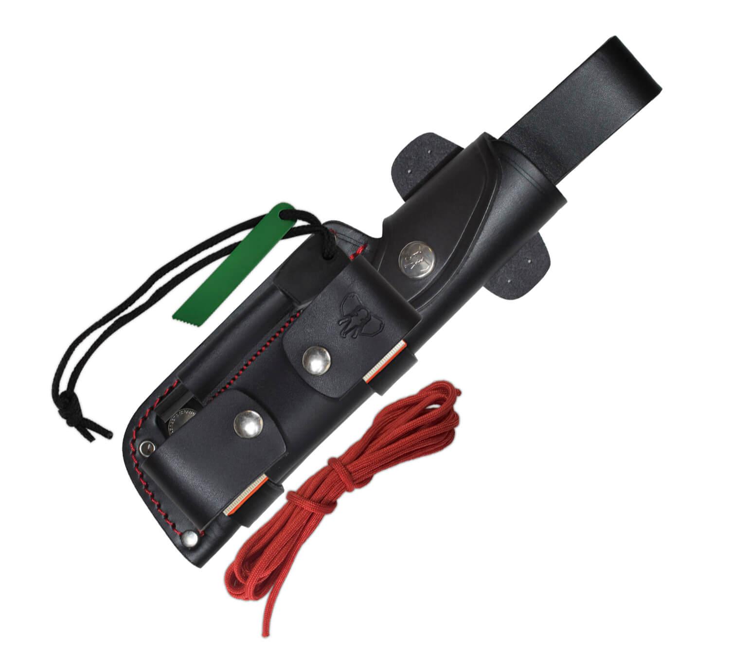 Couteau Cudeman MT5. Manche en micarta noir. Acier Böhler N-695. Étui en cuir. Trousse complète.