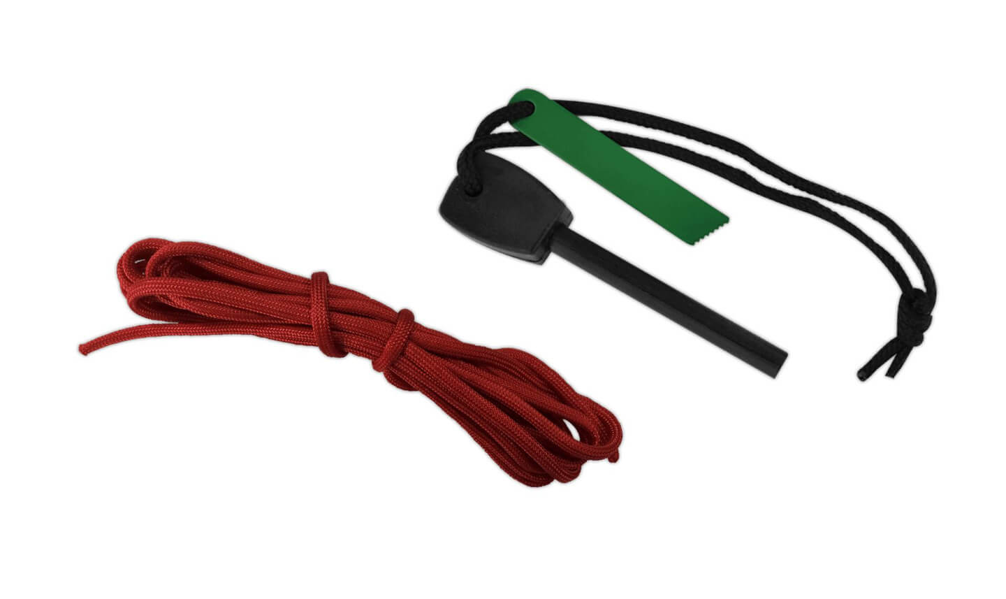 JJSK1 Cudeman-Messer. Griff aus schwarzem Micarta. Böhler N-695 Stahl. Lederetui. Komplettes Set