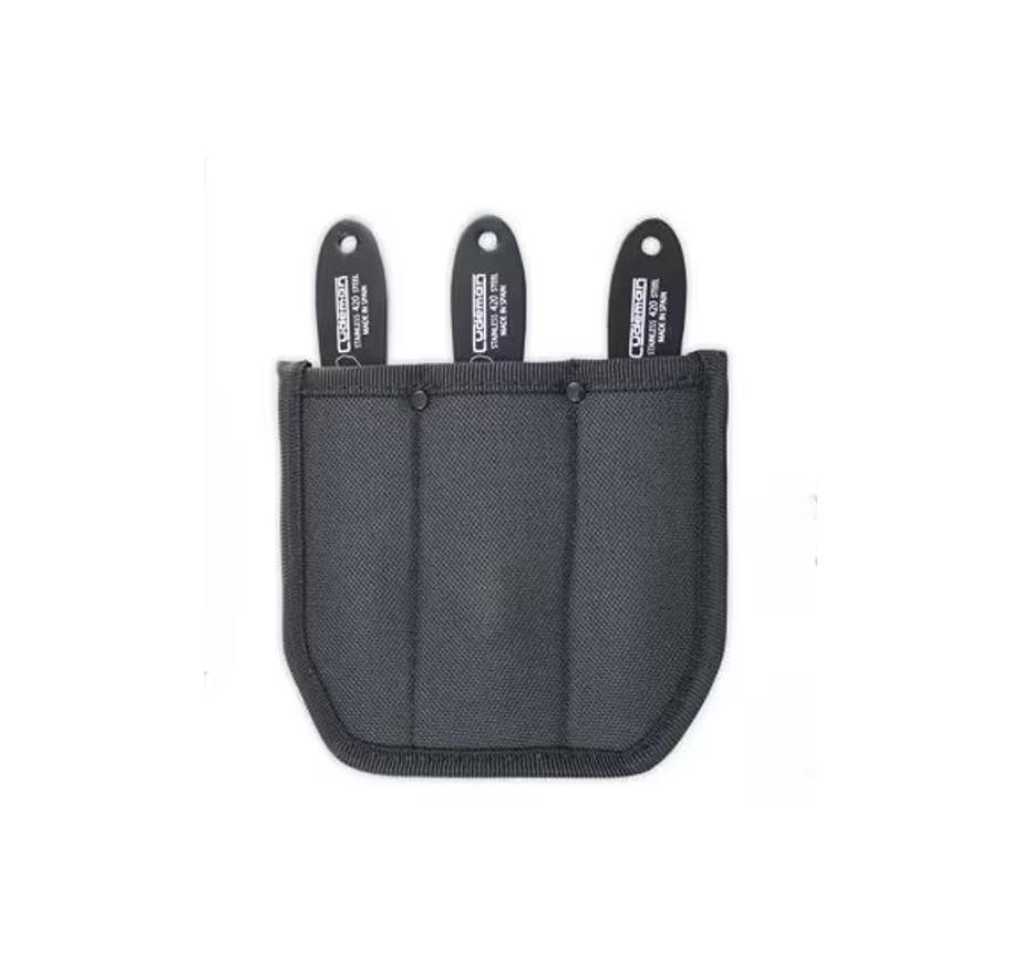 Set de 3 cuchillos lanzadores negros Cudeman. 15 cm