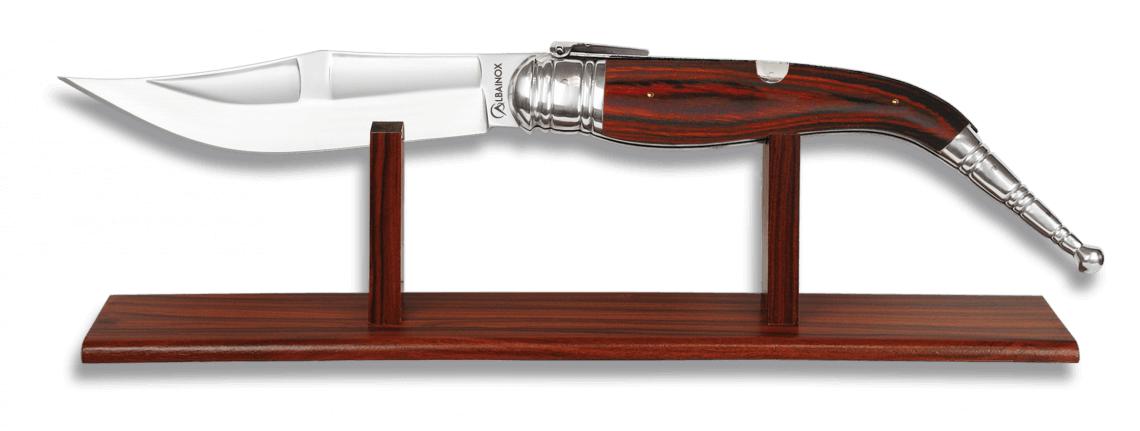 Navaja BANDOLERA GIGANTE con mango de stamina roja, peana y hoja ...