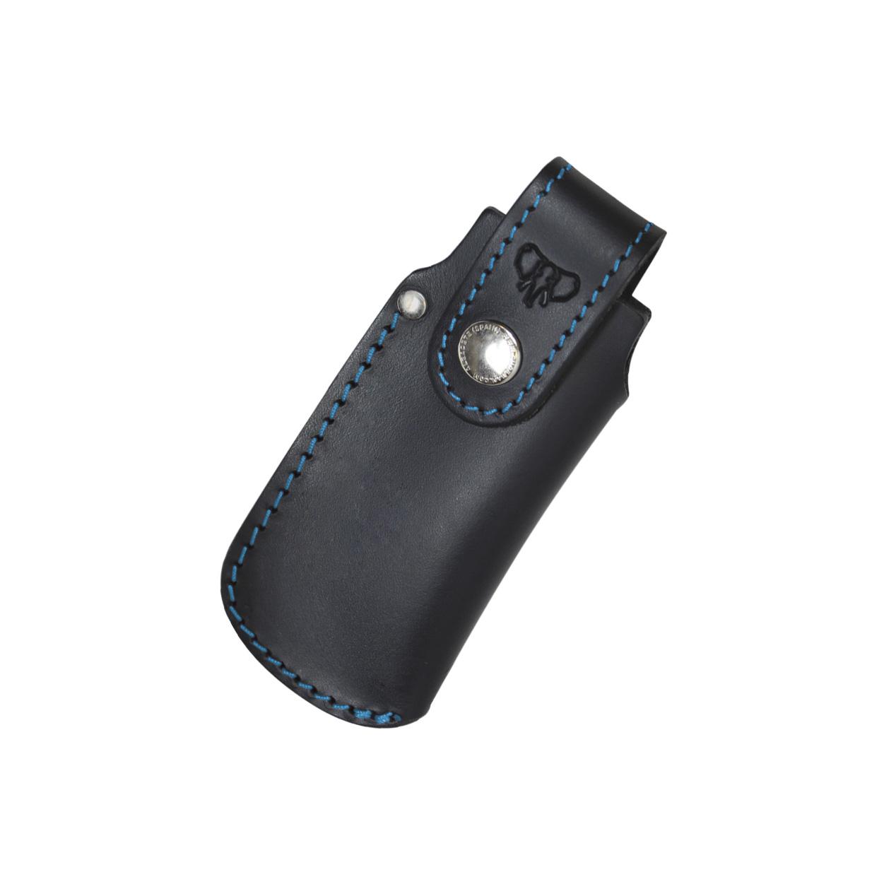 Mod canivete. O marinheiro Cudeman. Cabo em micarta preto polido. Bainha de couro