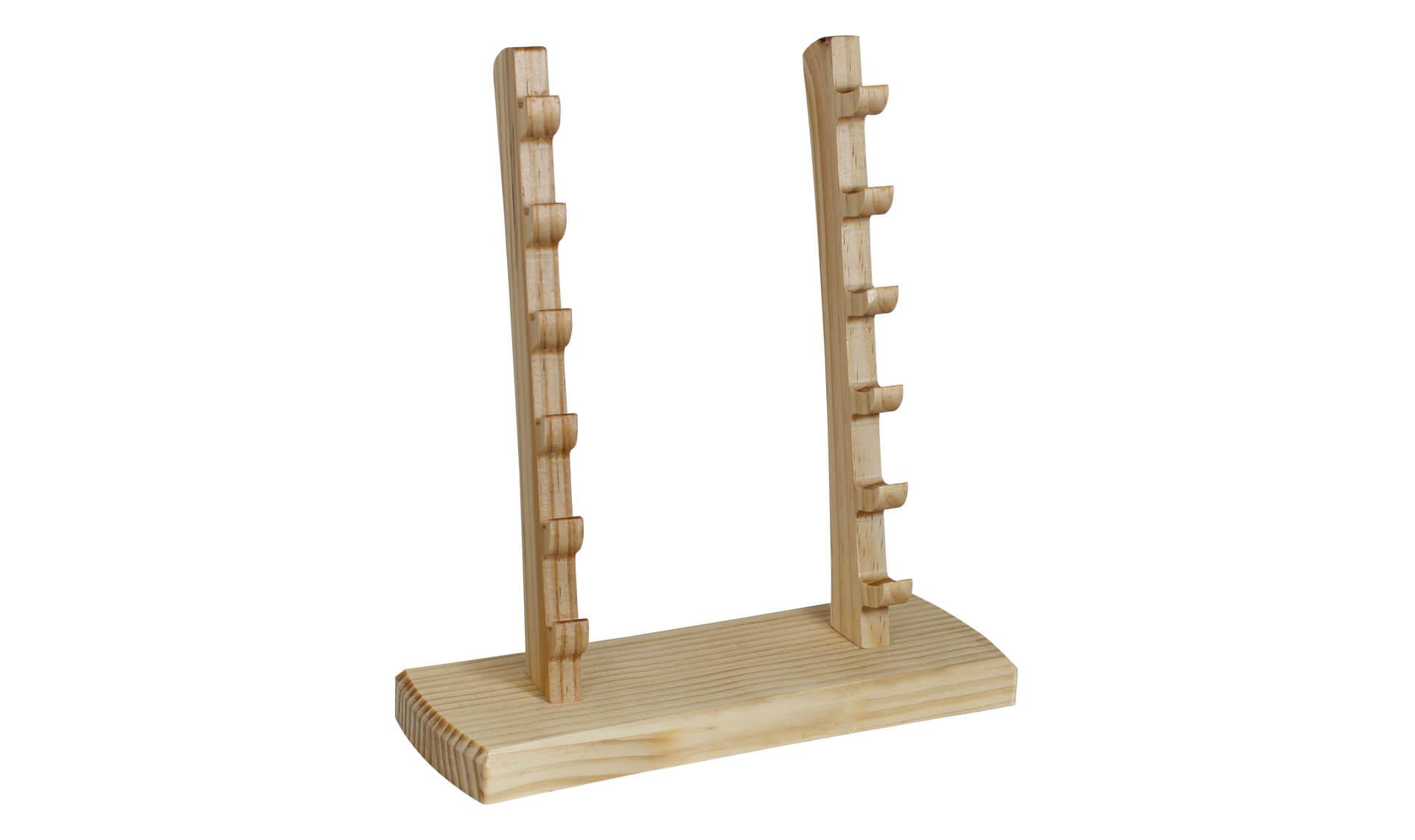 Peana de madera para 6 navajas