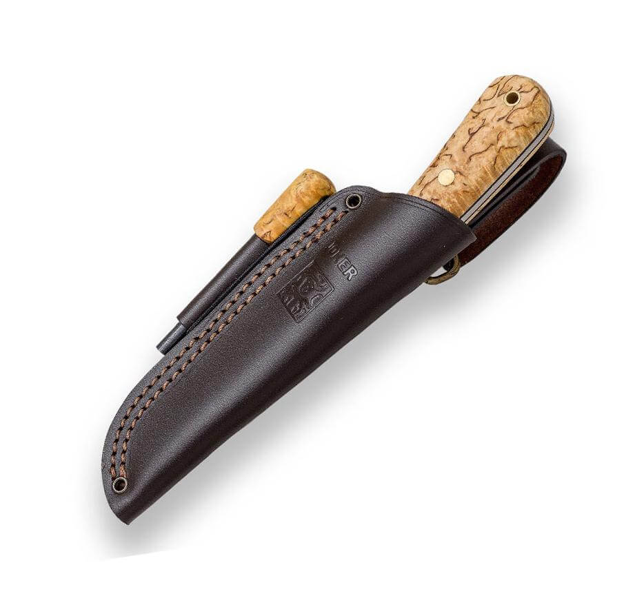 Cuchillo Joker Montañero con mango de madera de abedul con pedernal