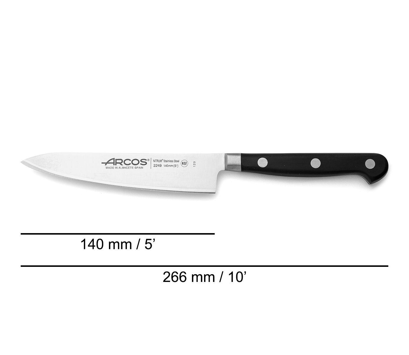 Faca chef 14 cm cabo polipropileno preto Arcos Opera