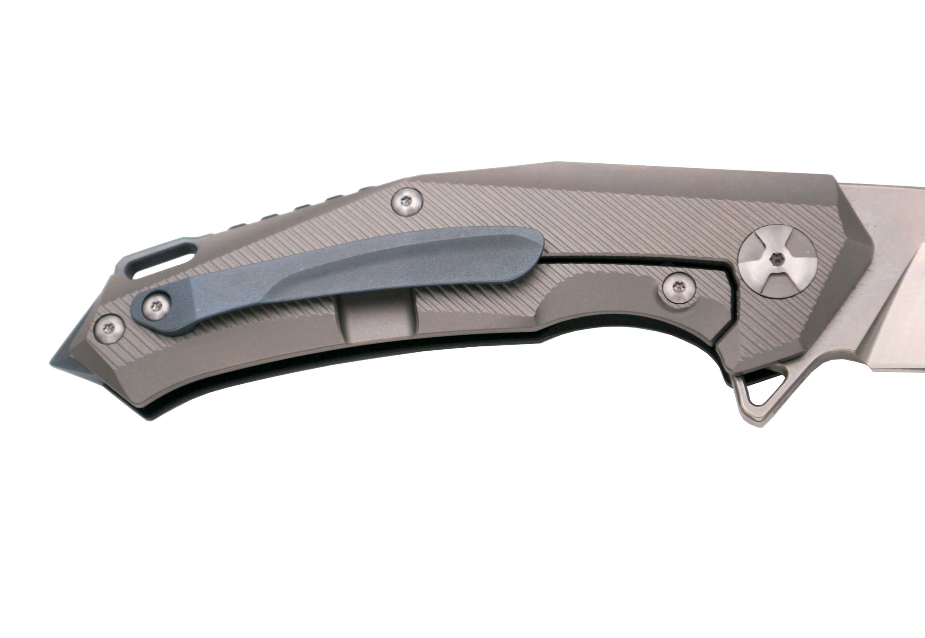 Faca de edição limitada com cabo preto G10 e titânio e abertura para rolamento de esferas