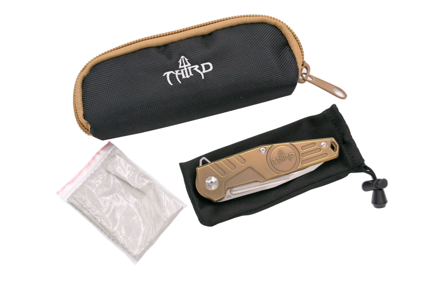 Couteau édition limitée avec manche en titane avec ouverture par roulement à billes