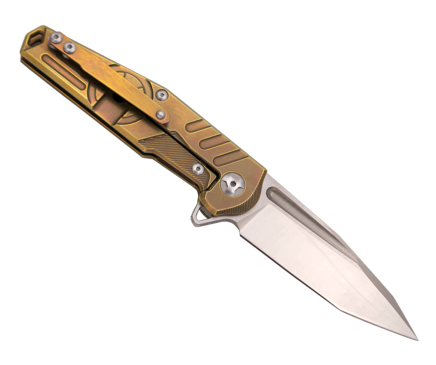 Couteau édition limitée avec manche en titane avec ouverture par roulement à billes