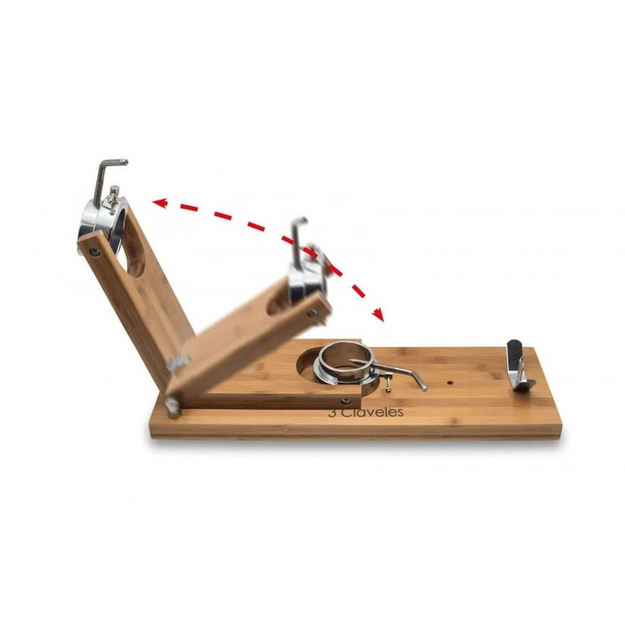 Soporte jamonero giratorio plegable de madera de bambú