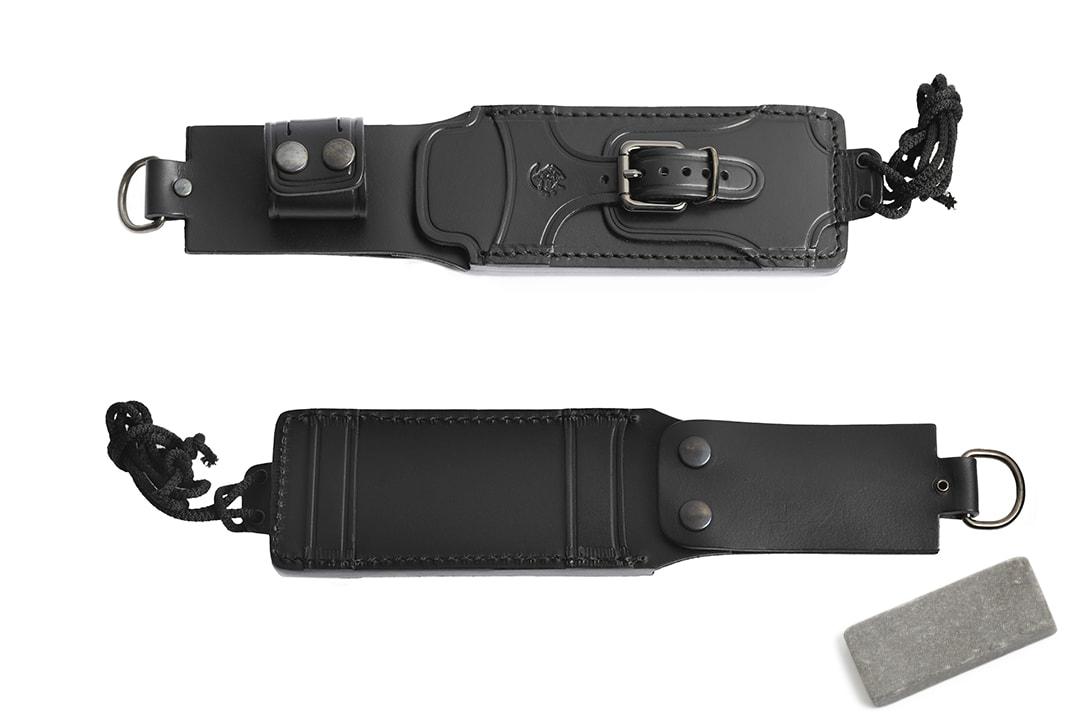 JV BS9 cuchillo bushcraft con hoja de acero carbono y mango de micarta negra