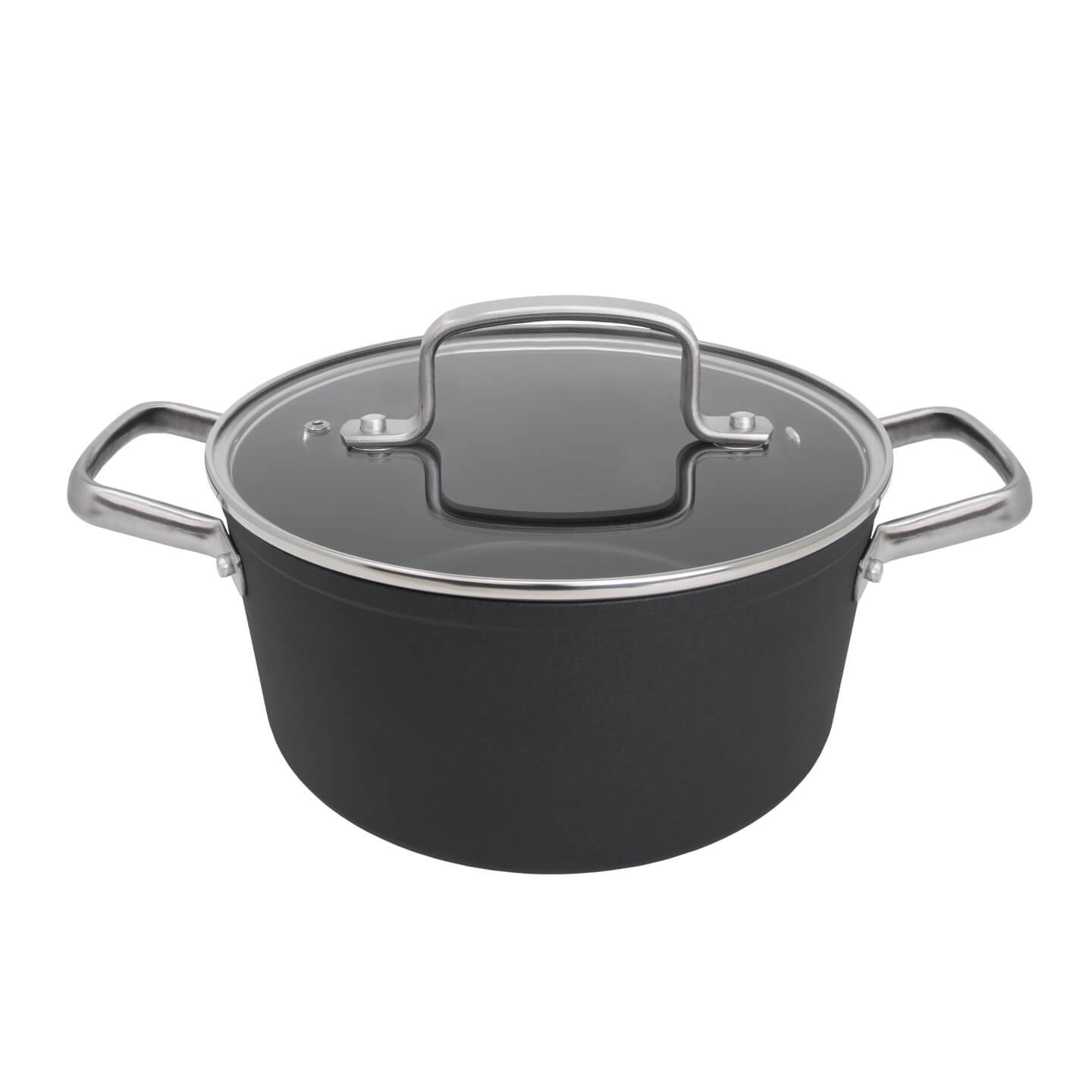 Panela antiaderente Samoa 16 cm preta com tampa