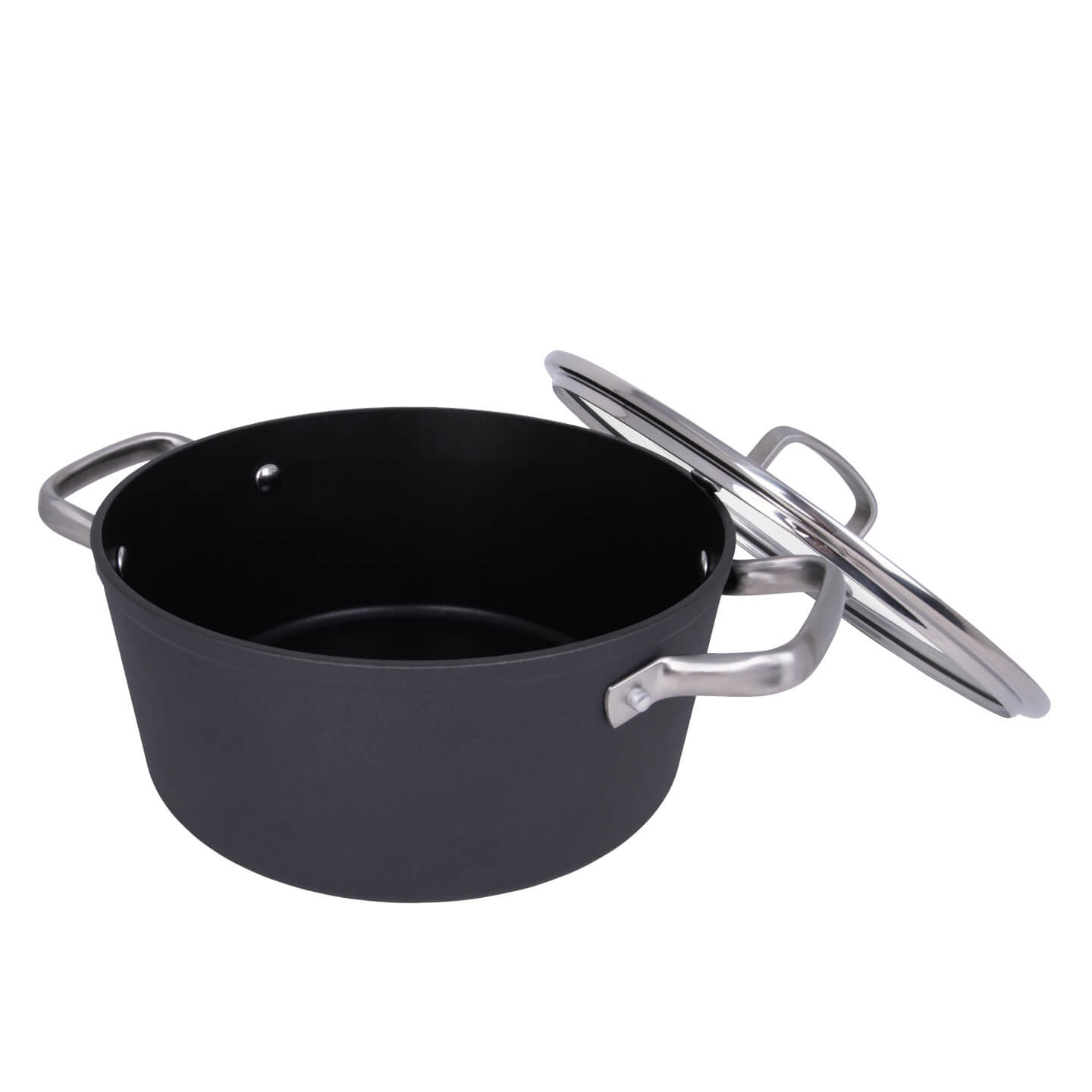 Cacerola antiadherente Samoa 24 cm negra con tapa