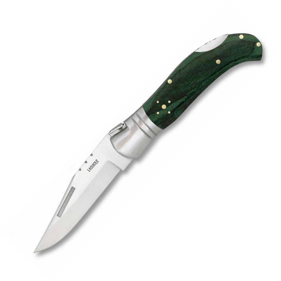 Canivete Albainox LAGUIOLE-CAZA com cabo de resistência verde, fe...