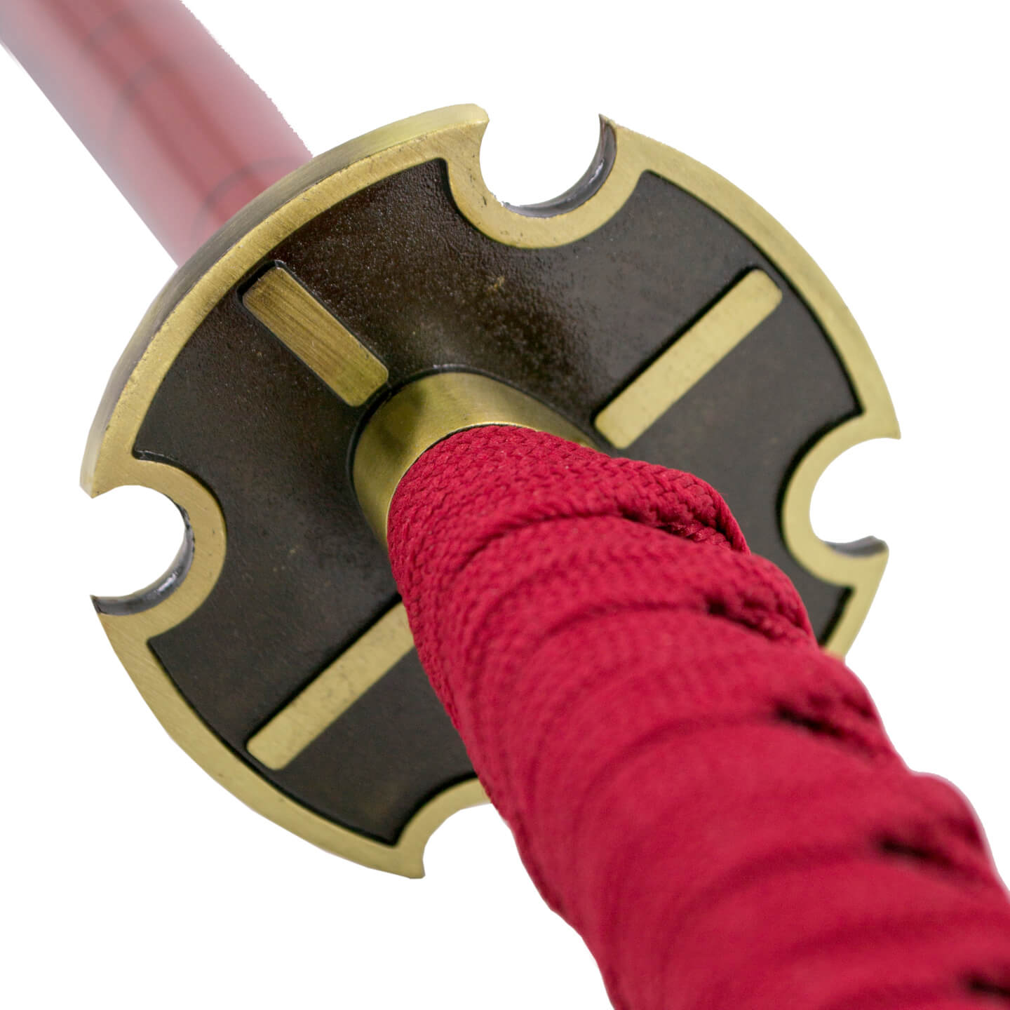 Katana Sandai Kitetsu de Zoro de One Piece com cabo e bainha cor de vinho