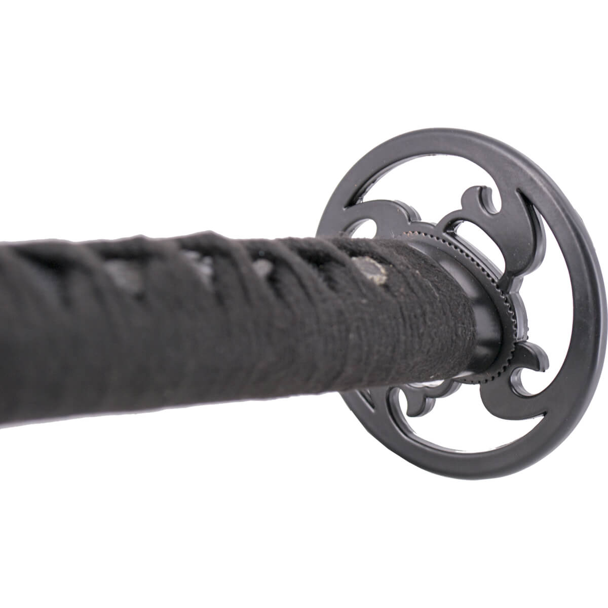 Katana funcional con hoja de acero damasco rojo y vaina blanca