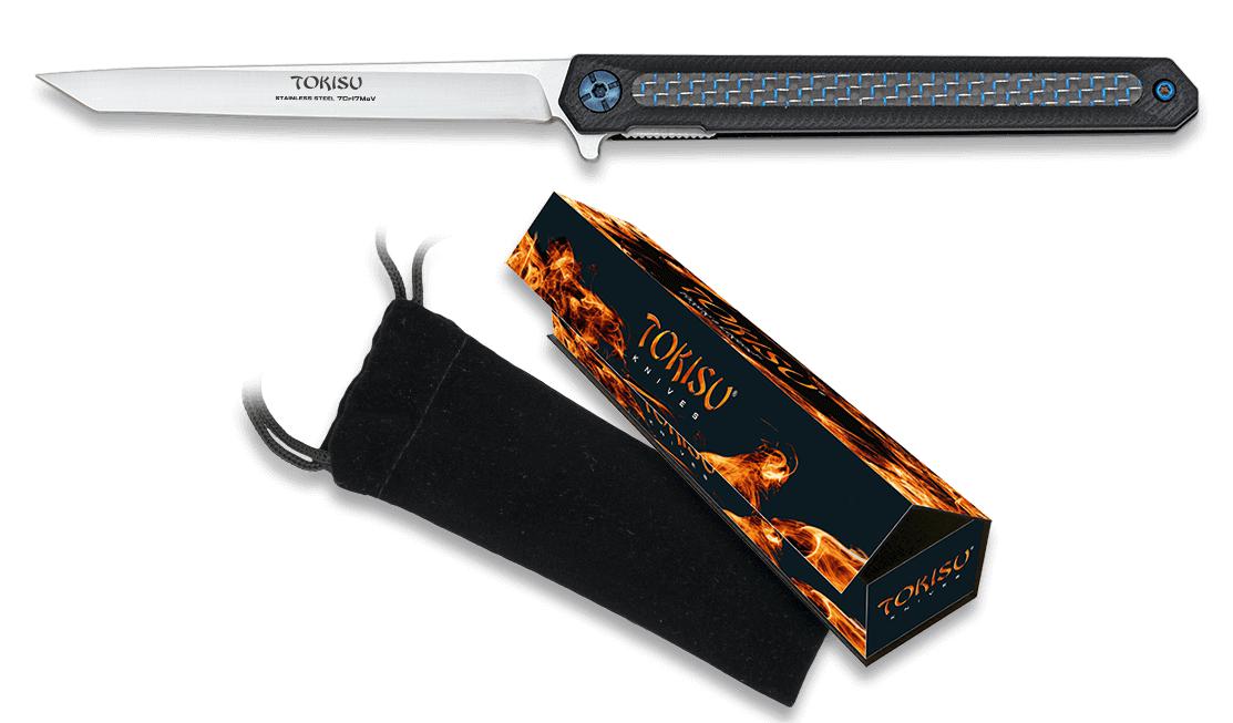 Navaja táctica TOKISU, con hoja de 9.00 cm y mango de G10 Negro