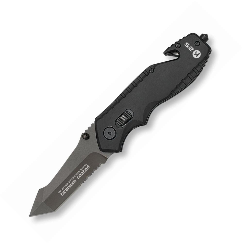 Canivete tático K25 com quebra de vidro de tungstênio e lâmina de...