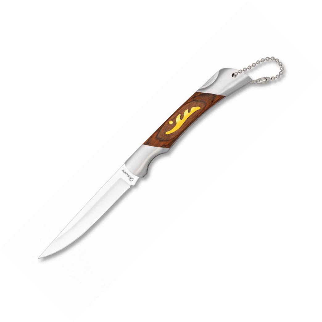 Albainox Schlüsselbund-Taschenmesser mit Stahlgriff und roter Aus...