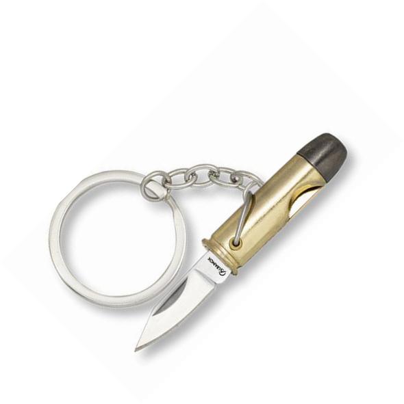 Canivete porta-chaves em forma de bala, cabo em zamak e lâmina de...