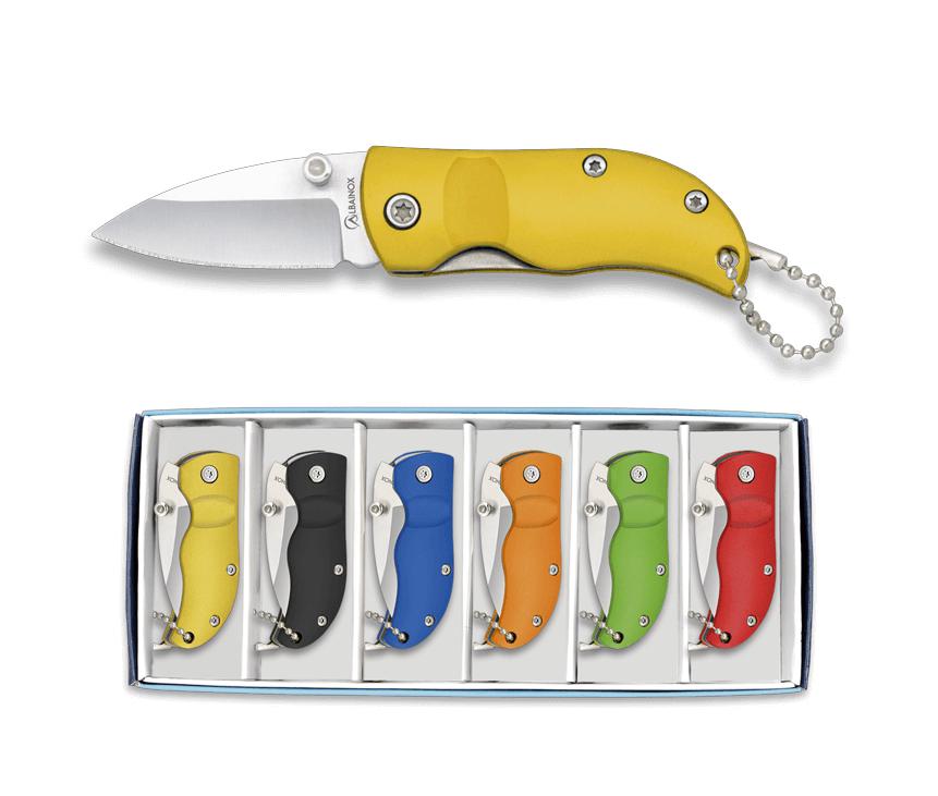Conjunto de seis canivetes Albainox com cabo de alumínio colorido...