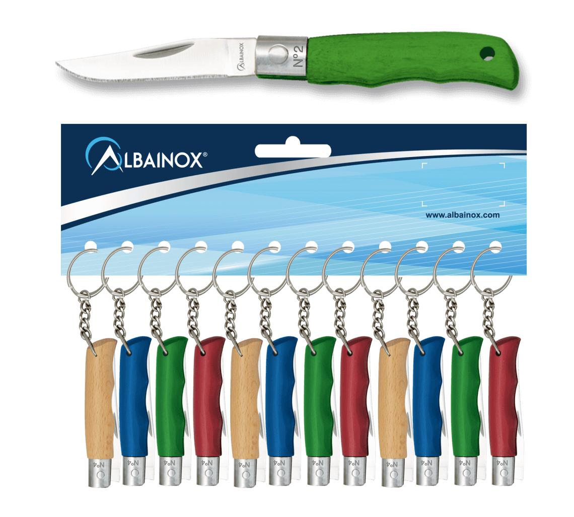 Blister sortido de 12 facas porta-chaves em 4 quatro cores, cabo ...