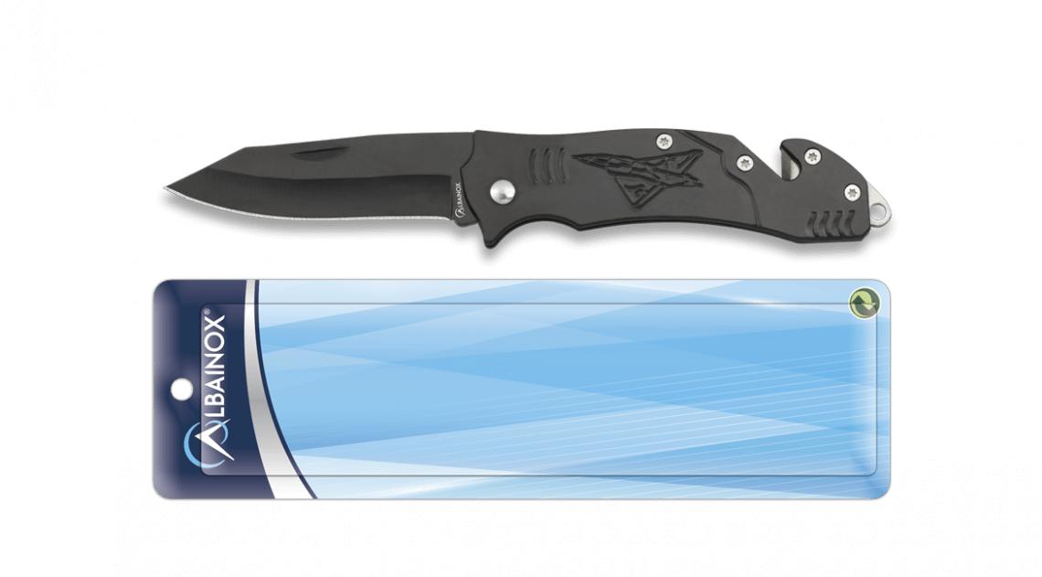Canivete Albainox apresentado em blister, lâmina de aço inoxidáve...