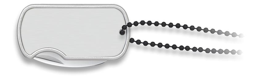Canivete Albainox Dog Tag, corrente e lâmina de 4 cm