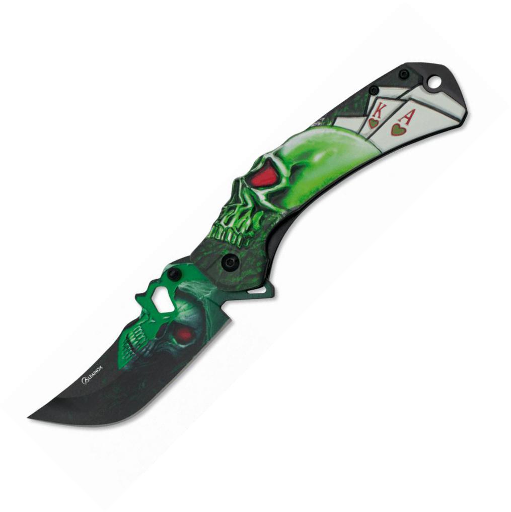 Canivete Albainox ACTV SKULL com lâmina de 9,2 cm