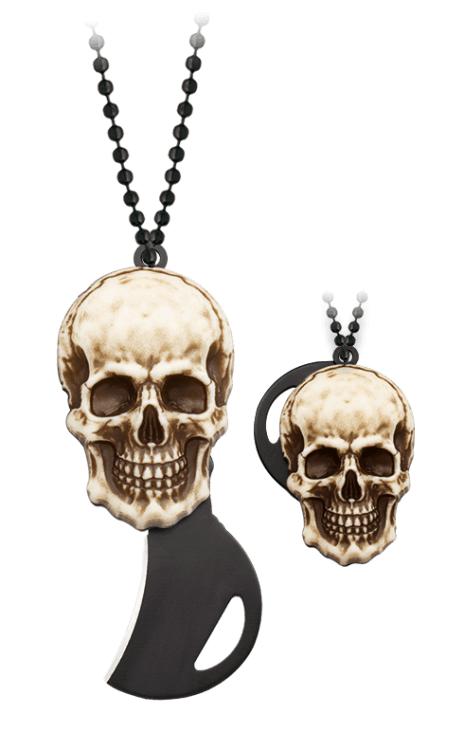 Mini navaja Albainox con cadena para colgar con mango de calavera...