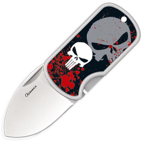 Navaja 3D calavera, con clip y hoja de 4 cm