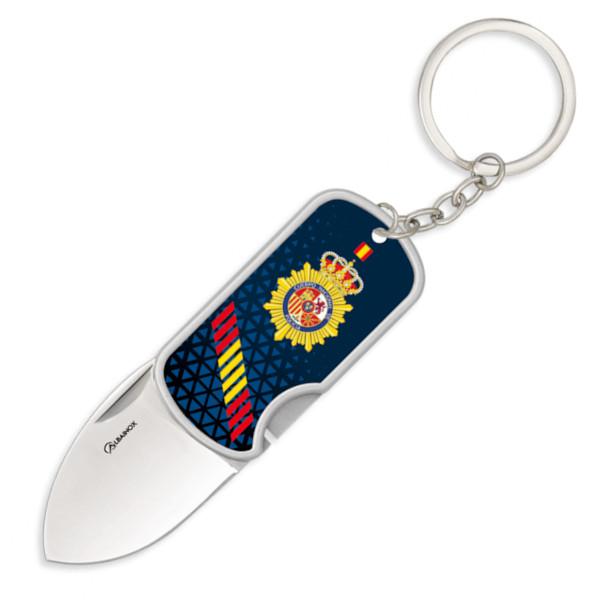 Navaja 3D Policía Nacional con clip y llavero