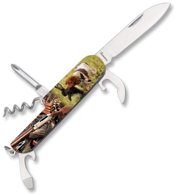Canivete suíço Albainox seis usa com impressão de caça 3D