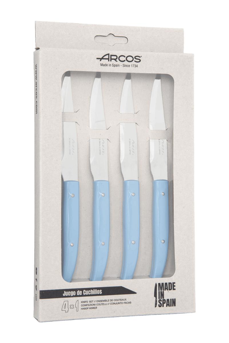 Set de 4 cuchillos de mesa The Origin 1734 con mango color azul