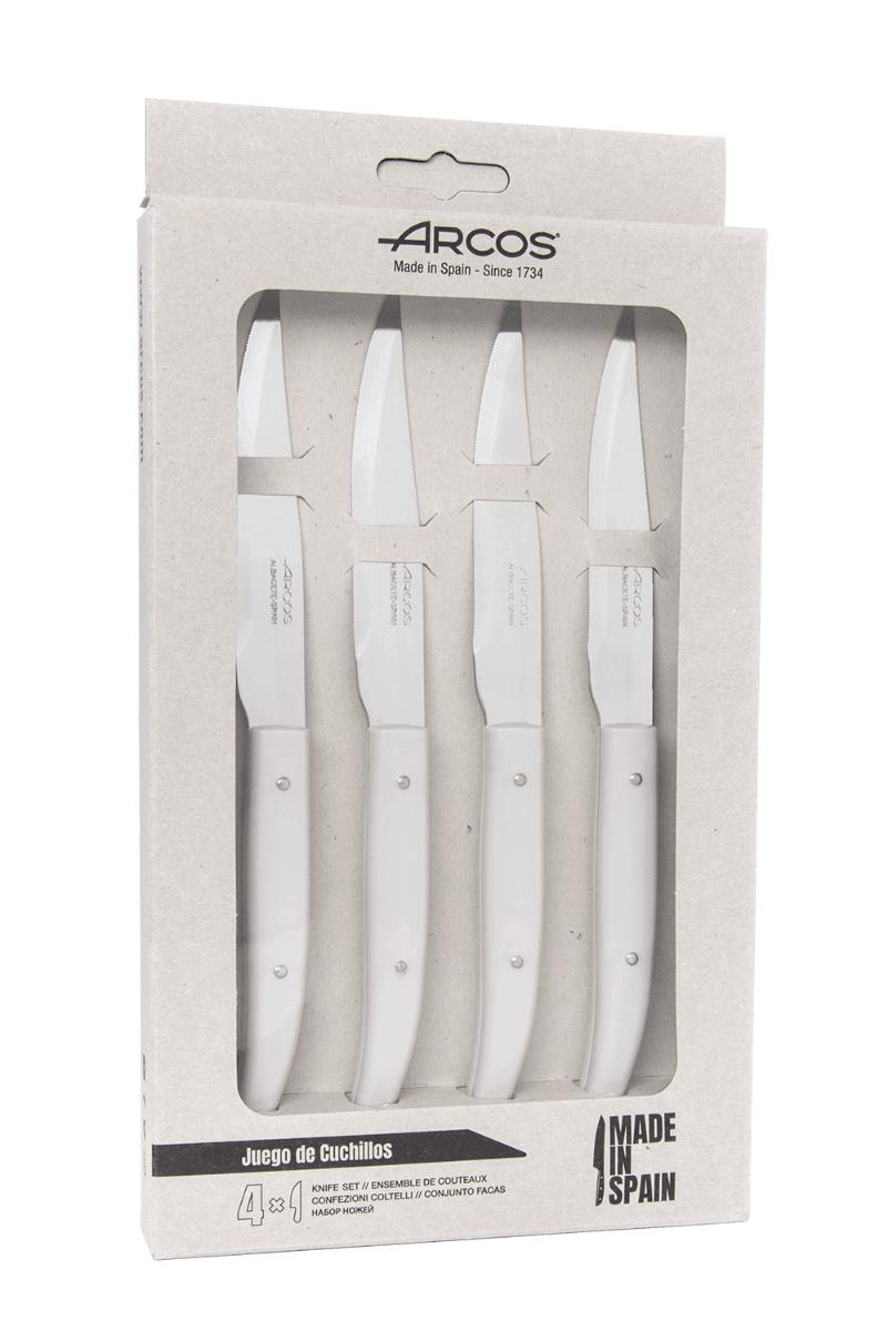 Set de 4 cuchillos de mesa The Origin 1734 con mango color blanco