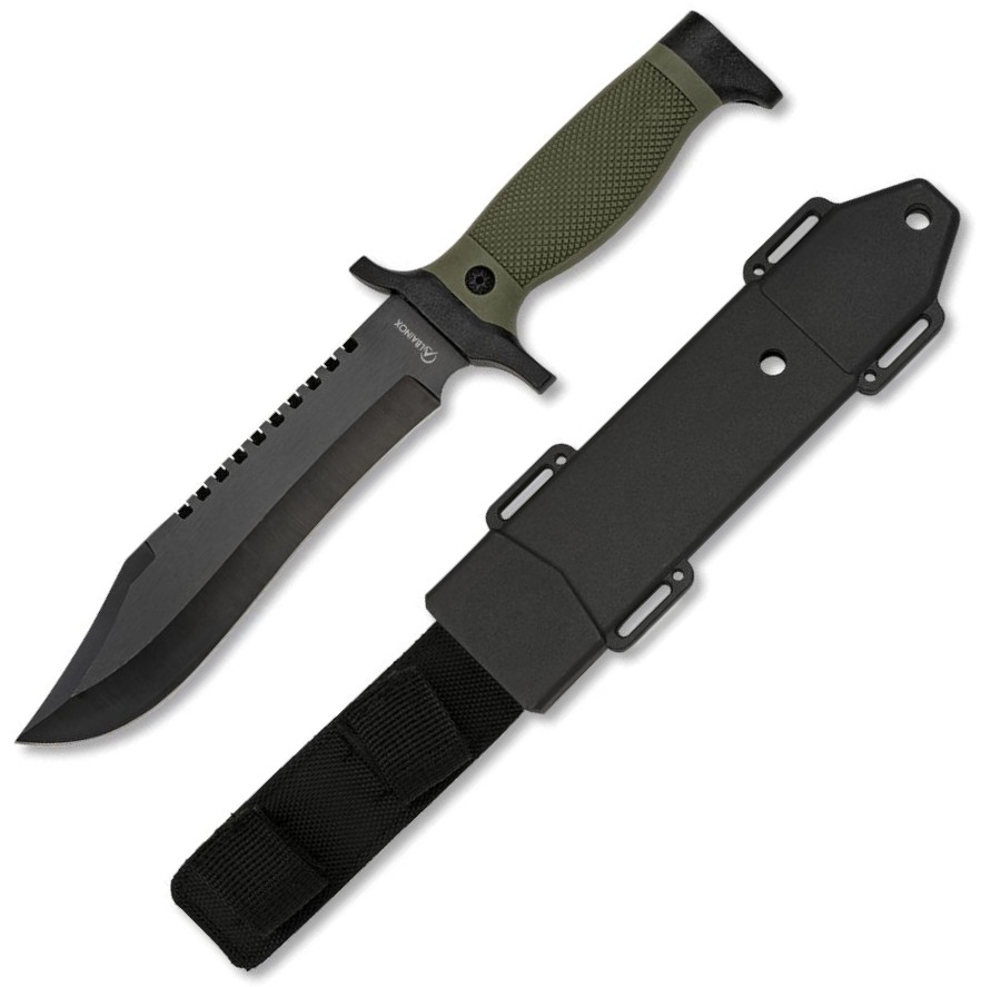 Cuchillo Táctico Black Bear de Albainox con mango de Goma y ABS y...