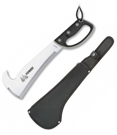 Forest Machete com lâmina plana com esfola e ABS e cabo de borrac...