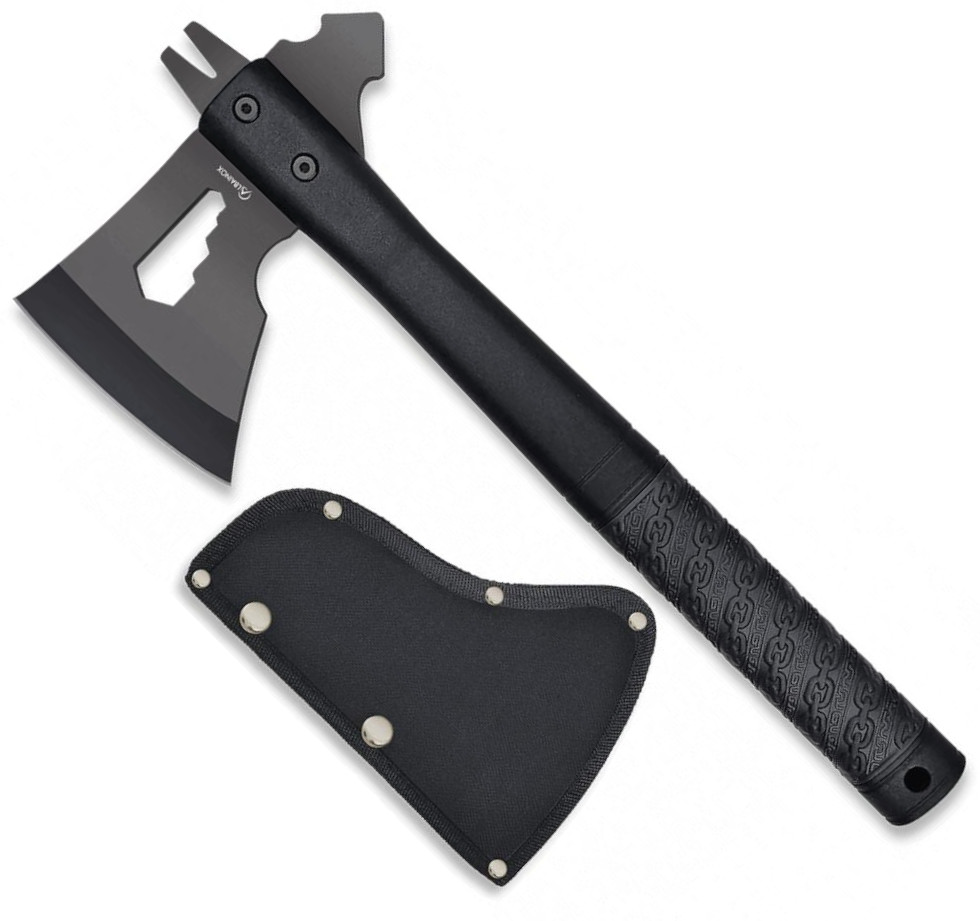 Hacha Albainox negra. Funda nylon. Longitud total de 33 cm