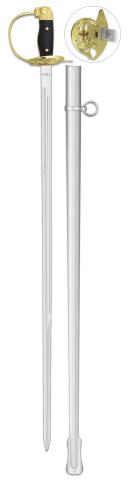 sable oficial dorado con vaina.