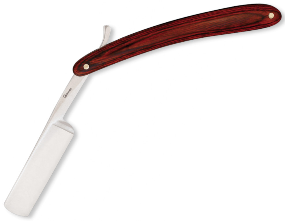 Navaja Albainox barbera con mango de stamina roja y hoja de 11 cm