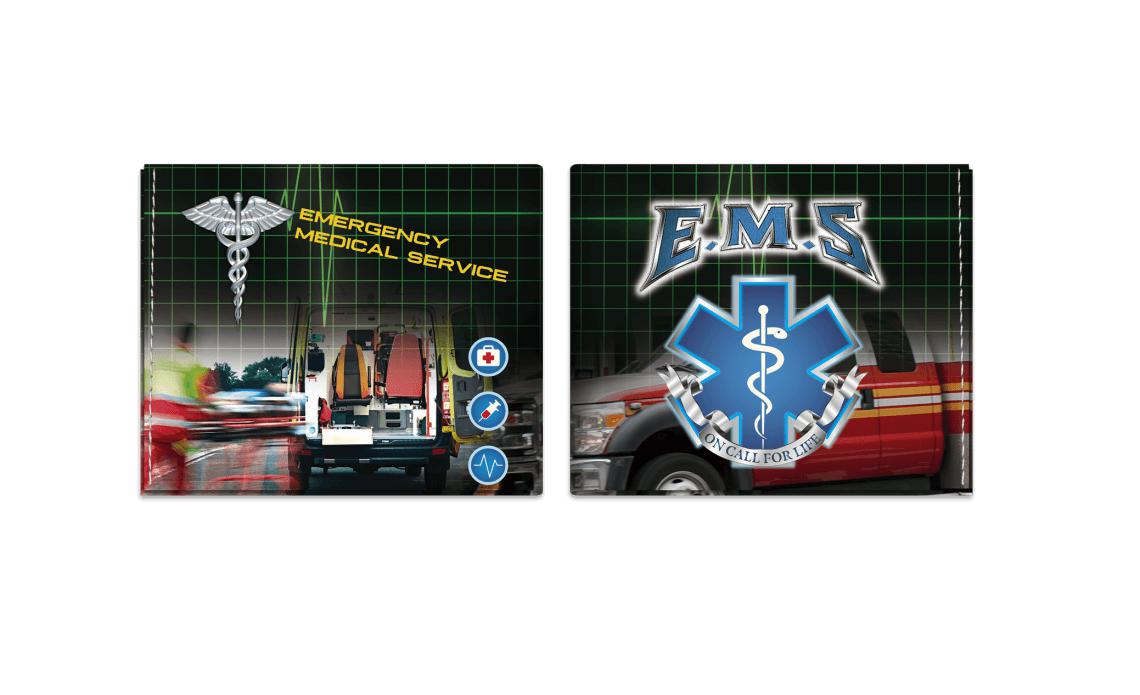 Cartera con impresiones de la EMS, Emergency Medical Service