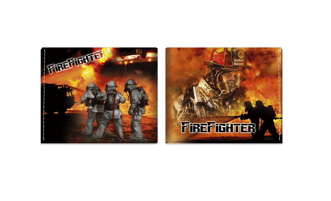 Billetera de piel sintética con impresión Fire Fighter
