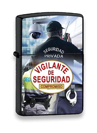 Mechero de gasolina de color negro de los Vigilantes de Seguridad