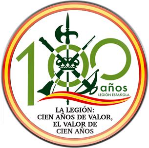 Imán redondo de cristal del 100 aniversario de la Legión Española