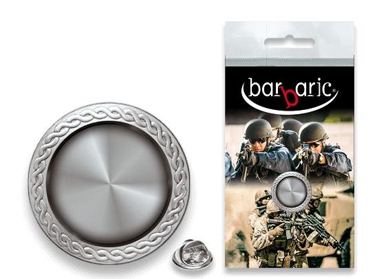 Pino de prata com borda chanfrada, diâmetro 2 cm