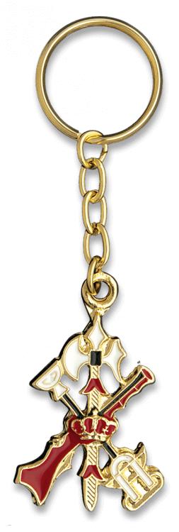 Chaveiro de metal com o escudo da Legião Espanhola